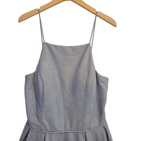 Betsy & Adam Galaxy Glitter Ball Gown A-Line Floor Length Gown Maxi Dress 14 - Picture 4 of 16